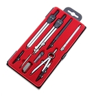 Готовальня Calligrata, 9 предметов (3 циркуля: 150 мм, 150 мм, 105 мм, 2 рейсфедера, 2 удлинителя, грифель, центрик, отвёртка), в пластиковом пенале - Фото 2