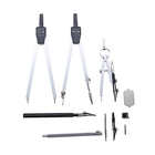 Готовальня Calligrata, 9 предметов (3 циркуля: 150 мм, 150 мм, 105 мм, 2 рейсфедера, 2 удлинителя, грифель, центрик, отвёртка), в пластиковом пенале - Фото 3