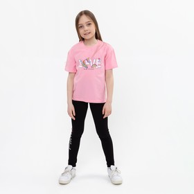 Футболка для девочки, цвет светло-розовый, рост 140
