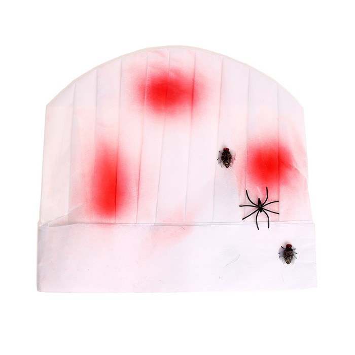 Карнавальная шляпа «Повар» с кровью и пауками - Фото 1