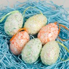 Декор  "Яйцо посыпка с блестками" набор 6 шт яйцо 6х4 см  МИКС - фото 5415645