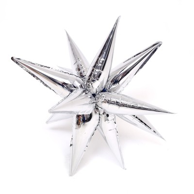 Шар воздушный фольгированный 26" «Звезда 3D составная», цвет серебристый, под воздух