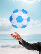 Воздушный шар парящий «Футбольный мяч», 45 см, цвет синий - Фото 2