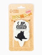 Свеча для торта «С др, короче», 6.5 см, белая - Фото 2