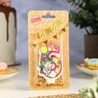 Свеча в торт "Единорог с шариком", цифра 6, розовый, 6,5 см (комплект 3 шт) - фото 26856320