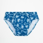 Плавки купальные для мальчика, цвет тёмно-синий/пальмы, рост 98 см - фото 321329676
