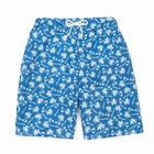 Плавки-шорты для мальчика, цвет тёмно-синий/пальмы, рост 128 см - фото 321329700