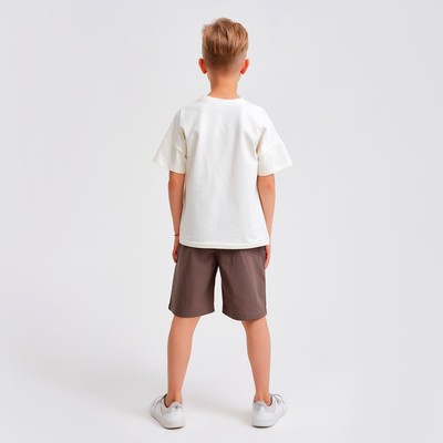Шорты бермуды для мальчика MINAKU: Cotton collection коричневые, рост 116 см