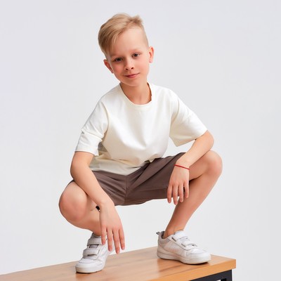 Шорты бермуды для мальчика MINAKU: Cotton collection коричневые, рост 116 см