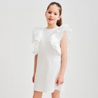 Платье для девочки MINAKU: Cotton Collection цвет белый, рост 140 - Фото 4