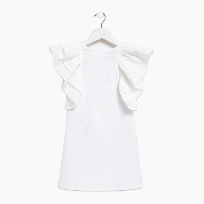 Платье для девочки MINAKU: Cotton Collection цвет белый, рост 140 - фото 1907422615