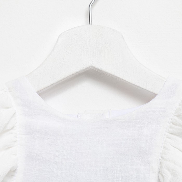 Платье для девочки MINAKU: Cotton Collection цвет белый, рост 140 - фото 1907422616
