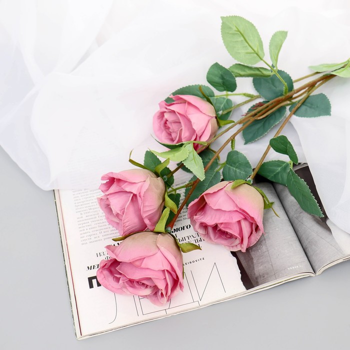Цветы искусственные "Роза Блю Парфюм" d-5 см 60 см, тёмно-розовый - Фото 1