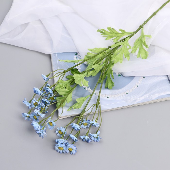 Цветы искусственные "Матрикария" d-2 см 40 см, голубой - Фото 1