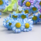 Цветы искусственные "Матрикария" d-2 см 40 см, голубой - Фото 2