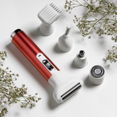 УЦЕНКА Триммер женский 5 в 1 LEP-06, от USB, розовый