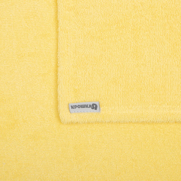 Полотенце уголок махровое Крошка Я 85х85 см, цвет светло-жёлтый, 100% хлопок, 320 г/м - фото 1882394569