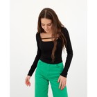 Лонгслив с вырезом женский MIST, размер 48-50, чёрный 7755206