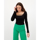 Лонгслив с вырезом женский MIST, размер 48-50, чёрный 7755206