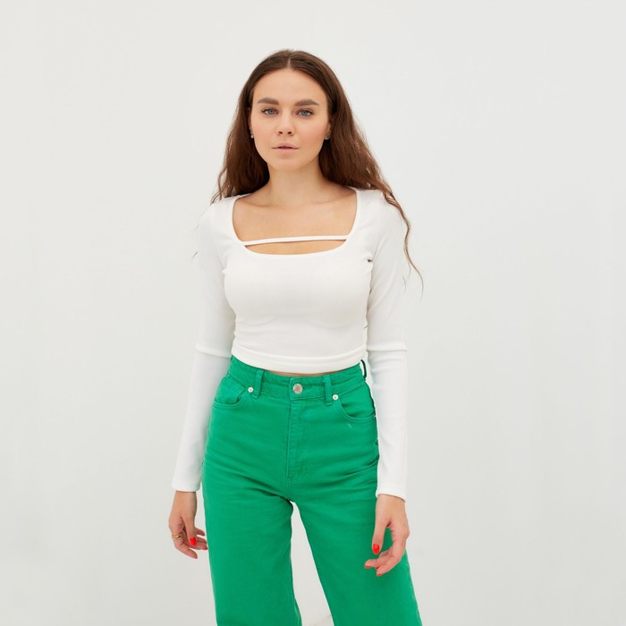 Джемпер женский с вырезом MIST, р. 40-42, белый