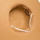 Шляпа женская MINAKU Leopard с лентой, бежевая, размер 56-58 - Фото 7