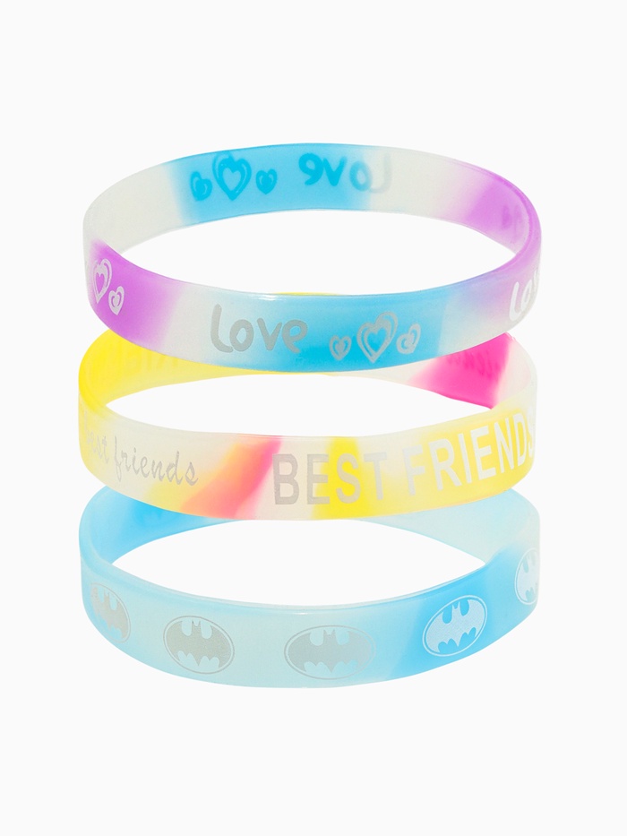 Браслеты силиконовые светящиеся «Настроение», набор 3 шт., миксы, 6 см - Фото 1