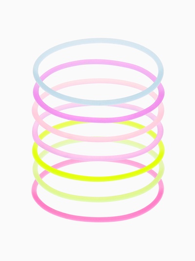 Силиконовый браслет «Светящийся» тонкая линия, набор 10 шт., цвет МИКС, 5.5 см