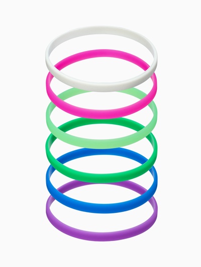 Силиконовый браслет «Классика», набор 10 шт., МИКС, 6.5 см