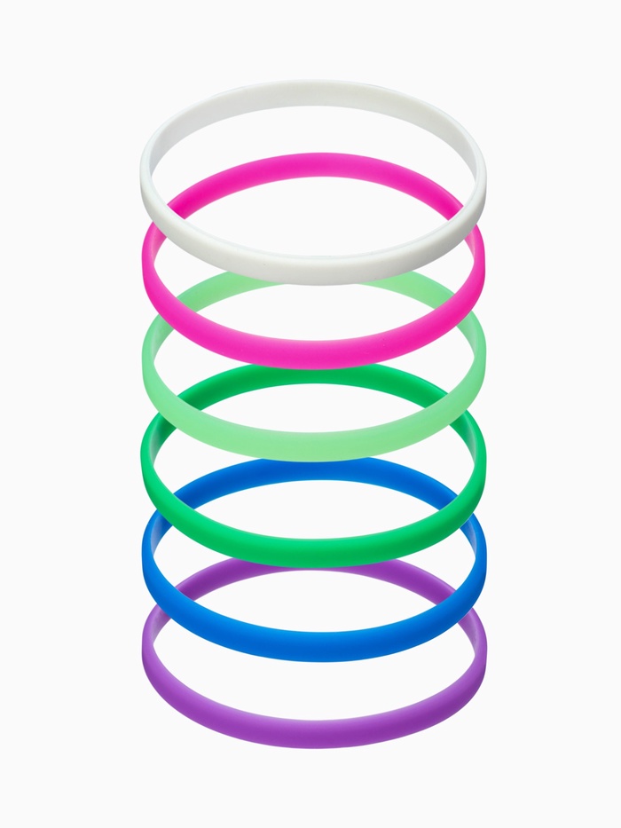 Силиконовый браслет «Классика», набор 10 шт., МИКС, 6.5 см - Фото 1