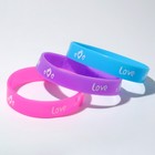 Силиконовый браслет Love, набор 3 шт., цвет МИКС, 5,7 см - Фото 2