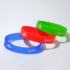 Силиконовый браслет Love, набор 3 шт., цвет МИКС, 5,7 см - Фото 3
