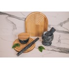 Скалка из мрамора Magistro, 25×2.2 см, чёрная - Фото 4