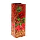 Пакет под бутылку ламинированный Red rose, 13 × 36 см - Фото 1