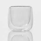 Стопка-шот с двойными стенками Magistro «Поль Квадро», 80 мл, 7.5×8 см, стекло, прозрачная - Фото 3
