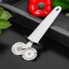 Нож для пиццы и теста Доляна «Сливки», двухсторонний, цвет белый - Фото 1