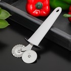 Нож для пиццы и теста Доляна «Сливки», двухсторонний, цвет белый - Фото 2