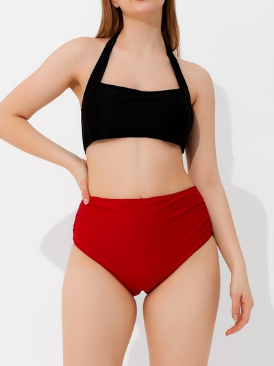 Плавки купальные слипы завышенные женские MINAKU, размер 50, цвет бордо