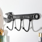 Крючки декоративные чугун "Разводной ключ" 11х24,5 см - фото 1250588