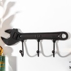 Крючки декоративные чугун "Разводной ключ" 11х24,5 см - Фото 4
