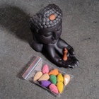 Подставка для благовоний TAKE IT EASY «Будда», набор благовоний конусы, стелющийся дым, 13×5×11 см 7575451