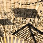 Веер бамбук, текстиль h=120 см "Старинный город" крафт - Фото 3