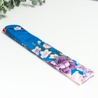 Веер бамбук, текстиль h=21 см "Цветы" с чехлом, голубой - Фото 10