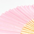 Веер бамбук, текстиль h=21 см "Моноцвет" в коробке, розовый - Фото 4