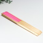 Веер бамбук, текстиль h=21 см "Моноцвет" в коробке, розовый - Фото 6