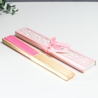 Веер бамбук, текстиль h=21 см "Моноцвет" в коробке, розовый - Фото 8