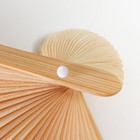 Веер бамбук, текстиль h=21 см "Моноцвет" в коробке, оранжевый - фото 8595631