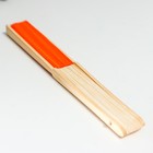 Веер бамбук, текстиль h=21 см "Моноцвет" в коробке, оранжевый - Фото 6