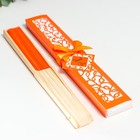 Веер бамбук, текстиль h=21 см "Моноцвет" в коробке, оранжевый - Фото 7