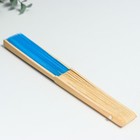 Веер бамбук, текстиль h=21 см "Моноцвет" в коробке, голубой - Фото 6