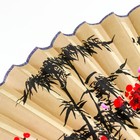 Веер бамбук, текстиль h=50 см "Веточка сакуры" бежевый - Фото 3